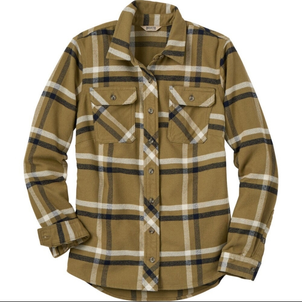 Duluth folklore flannel olive green plaid